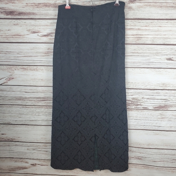 Morbid Threads Med Vtg Y2K Green/Black Brocade Corset Top & Maxi Skirt 2-pc Set - Picture 11 of 16